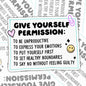 Give Yourself Permission, Waterproof Sticker, Mental Health Water Bottle Sticker, Kindle Sticker, Laptop Sticker