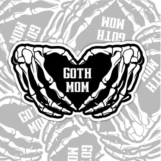 Goth Mom, Skeleton Hands, Waterproof Sticker, Water Bottle Sticker, Kindle Sticker, Laptop Sticker, Parent Life, Mom Life, Goth Mom