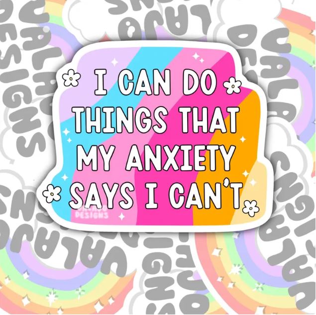 I Can Do Hard Things, Funny Waterproof Sticker, Mental Health Water Bottle Sticker, Kindle Sticker, Laptop Sticker