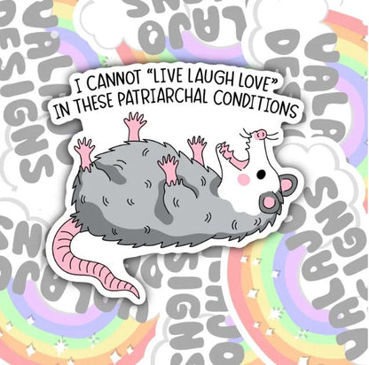 I Can't Live Laugh Love, Waterproof Sticker, Water Bottle Sticker, Kindle Sticker, Laptop Sticker, Social Justice Stickers, Feminist Stickers