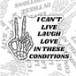 I Can't Live Laugh Love In These Conditions, Funny Waterproof Sticker, Sarcastic Water Bottle Sticker, Kindle Sticker, Laptop Sticker