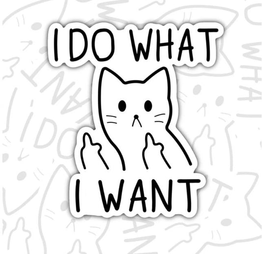 I Do What I Want, Funny Waterproof Sticker, Sarcastic Water Bottle Sticker, Kindle Sticker, Laptop Sticker