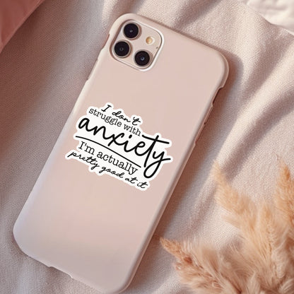 I'm Good At Anxiety, Funny Waterproof Sticker, Mental Health Water Bottle Sticker, Kindle Sticker, Laptop Sticker