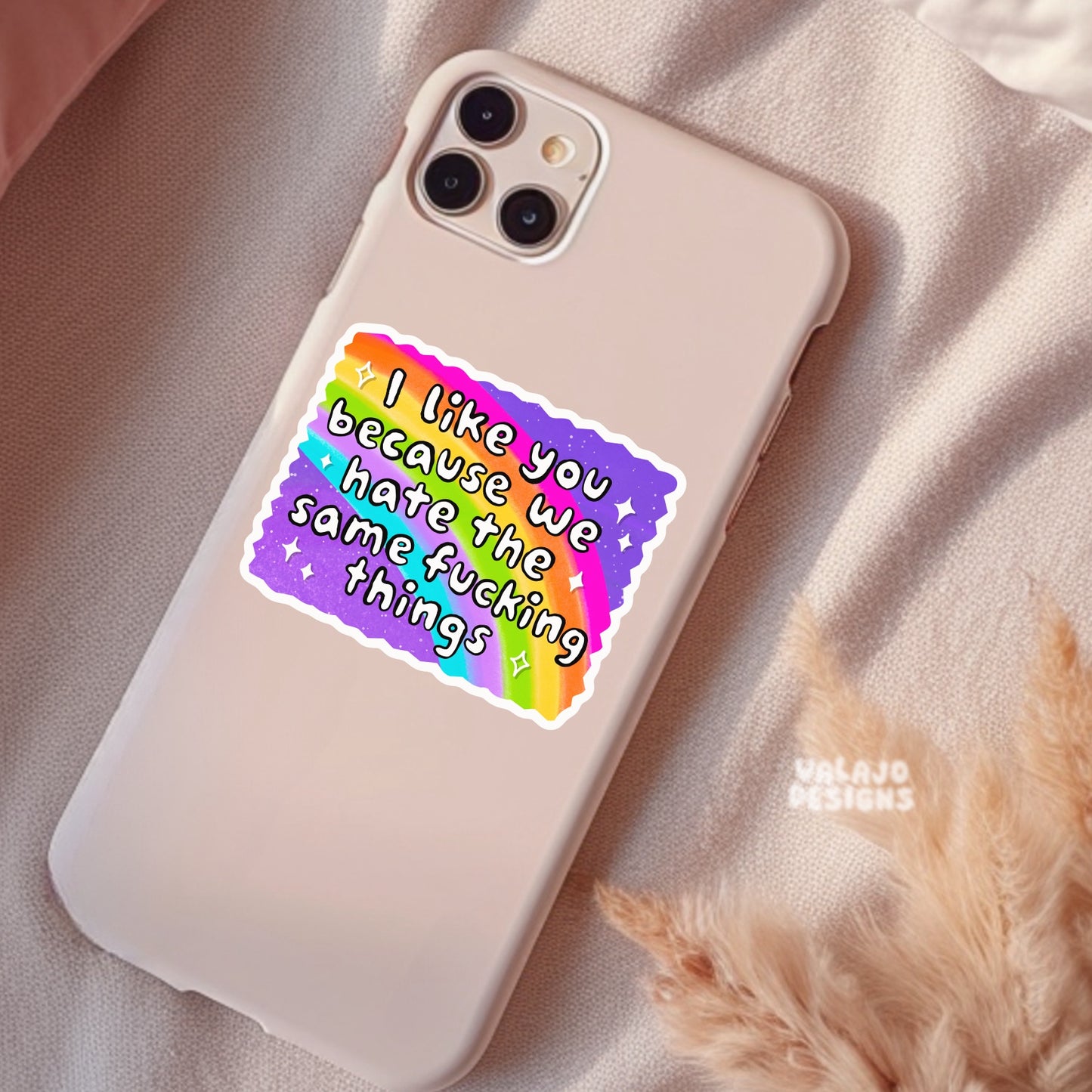 I Like You, We Hate The Same Things, Funny Best Friends Waterproof Sticker, Water Bottle Sticker, Kindle Sticker, Laptop Sticker