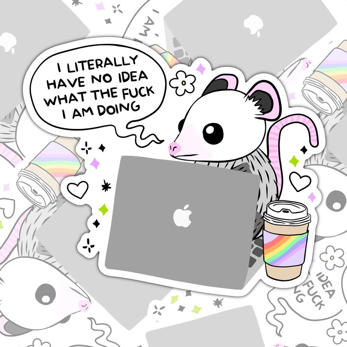 I Literally Have No Idea, Funny Waterproof Sticker, Mental Health Water Bottle Sticker, Kindle Sticker, Laptop Sticker