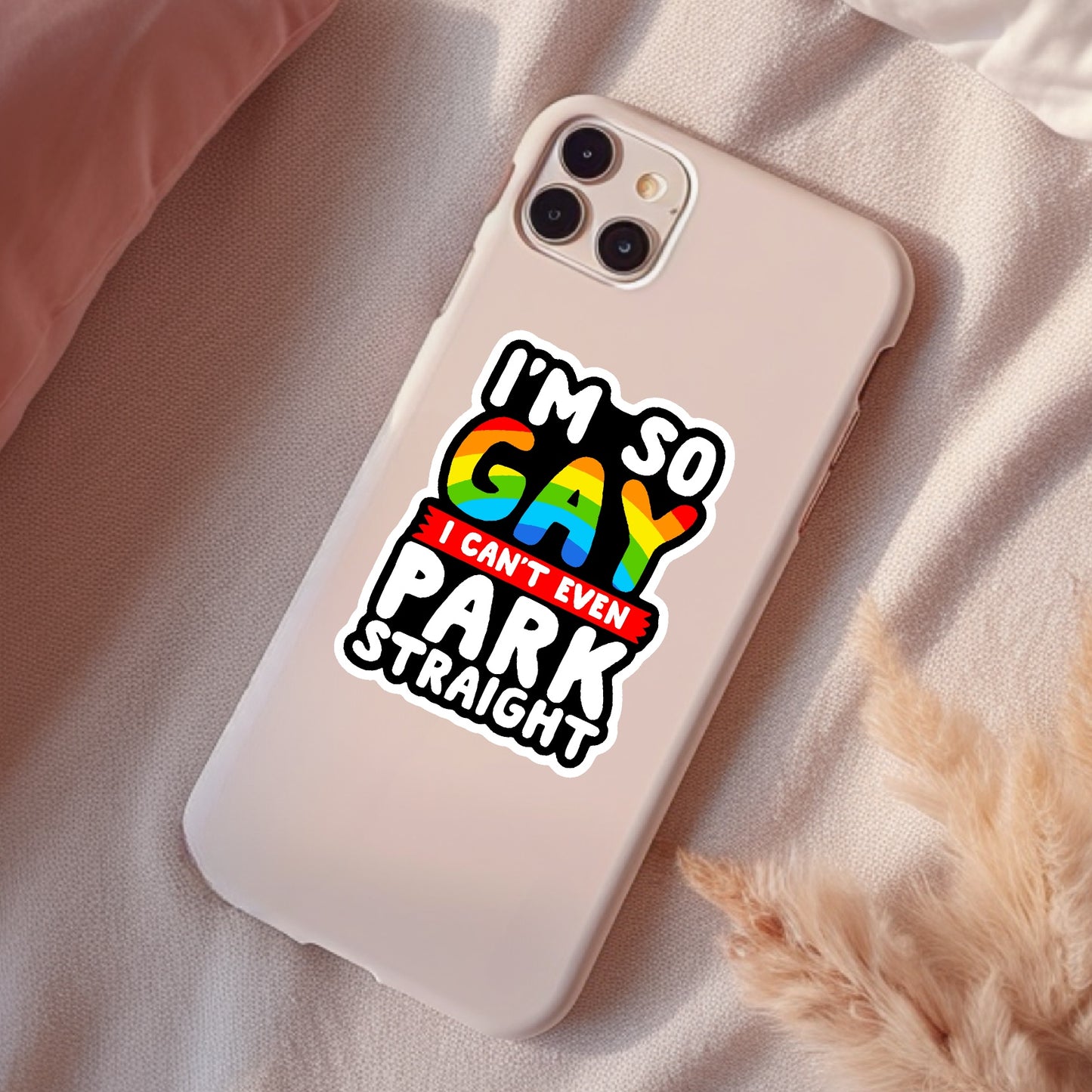 I'm So Gay I Cant Park Straight, Funny Waterproof Sticker, Water Bottle Sticker, Kindle Sticker, Laptop Sticker, Pride Support, LGBTQ+ Stickers, Social Justice Stickers