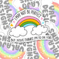 I May Not Be Perfect, But Jesus, Christian Waterproof Sticker, Funny Water Bottle Sticker, Kindle Sticker, Laptop Sticker