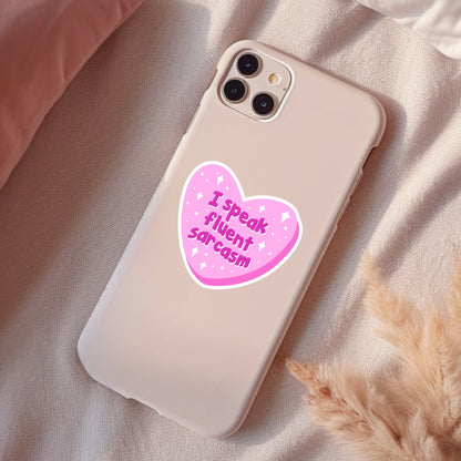 I Speak Fluent Sarcasm, Funny Waterproof Sticker, Sarcastic Water Bottle Sticker, Kindle Sticker, Laptop Sticker