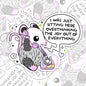 I Was Just Sitting Here Overthinking, Funny Waterproof Sticker, Mental Health Water Bottle Sticker, Kindle Sticker, Laptop Sticker