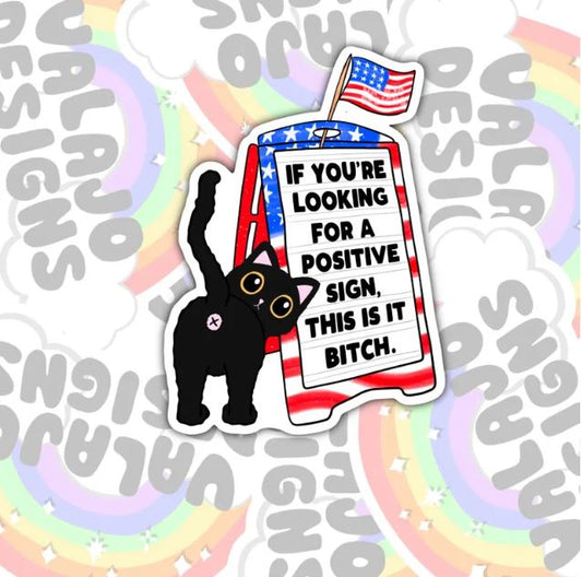 If You're Looking For A Positive Sign, Waterproof Sticker, Water Bottle Sticker, Kindle Sticker, Laptop Sticker, Social Justice Stickers, Feminist Stickers