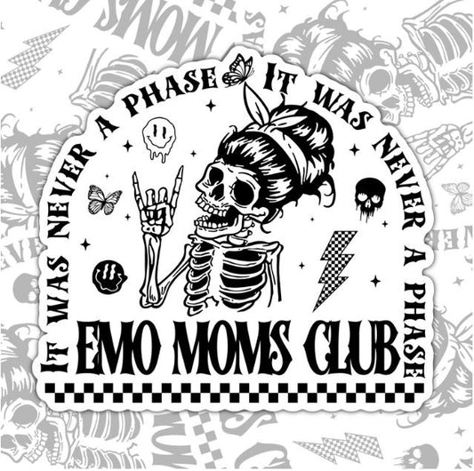 It Was Never A Phase, Emo Mom Life Waterproof Sticker, Water Bottle Sticker, Kindle Sticker, Laptop Sticker, Parent Life, Emo Mom Stickers