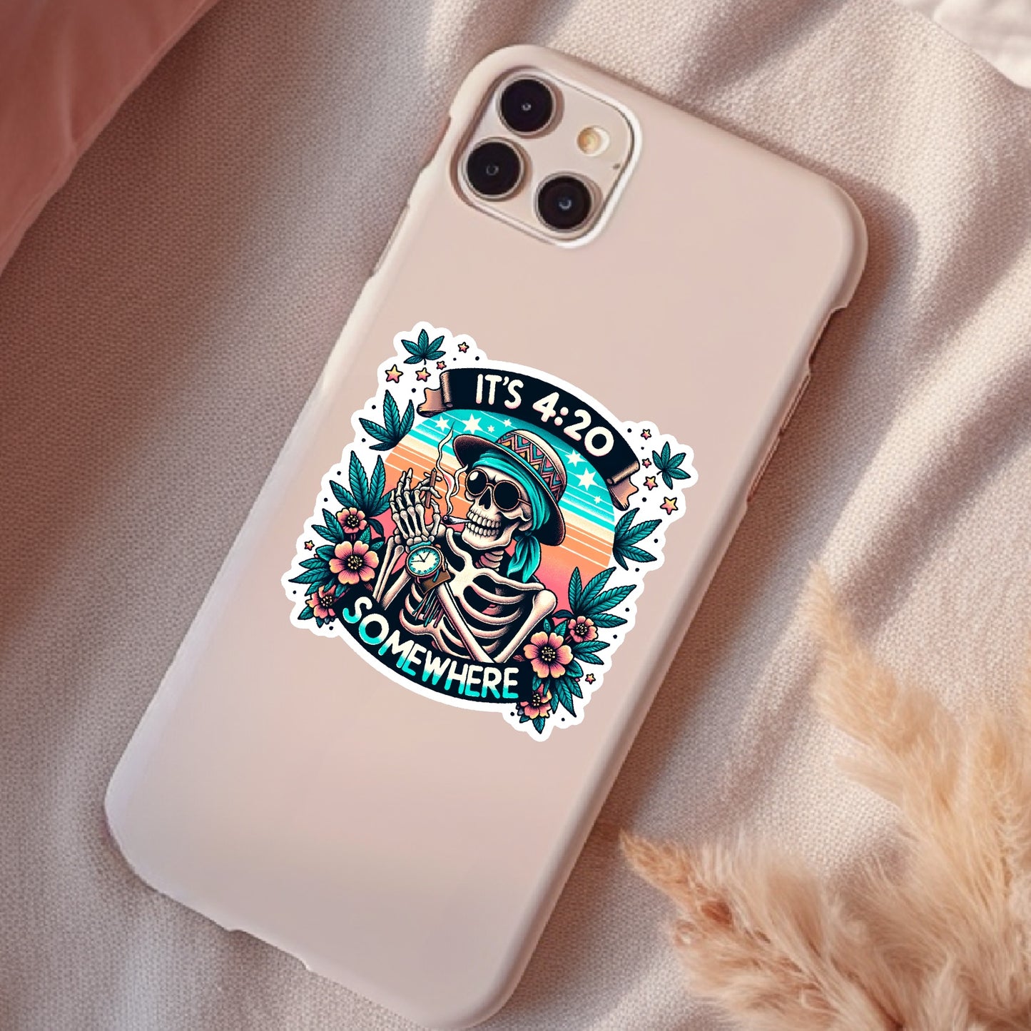 It's 420 Somewhere, Funny Waterproof Sticker