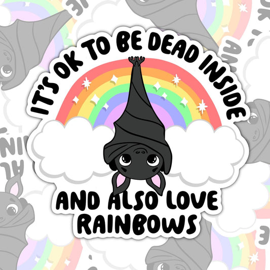 It's Okay To Be Dead Inside, Funny Waterproof Sticker, Mental Health Water Bottle Sticker, Kindle Sticker, Laptop Sticker