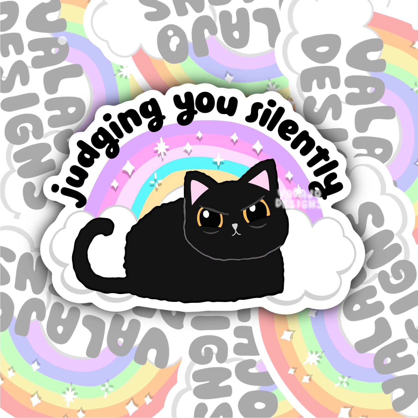 Judging You Silently, Funny Waterproof Sticker, Sarcastic Water Bottle Sticker, Kindle Sticker, Laptop Sticker