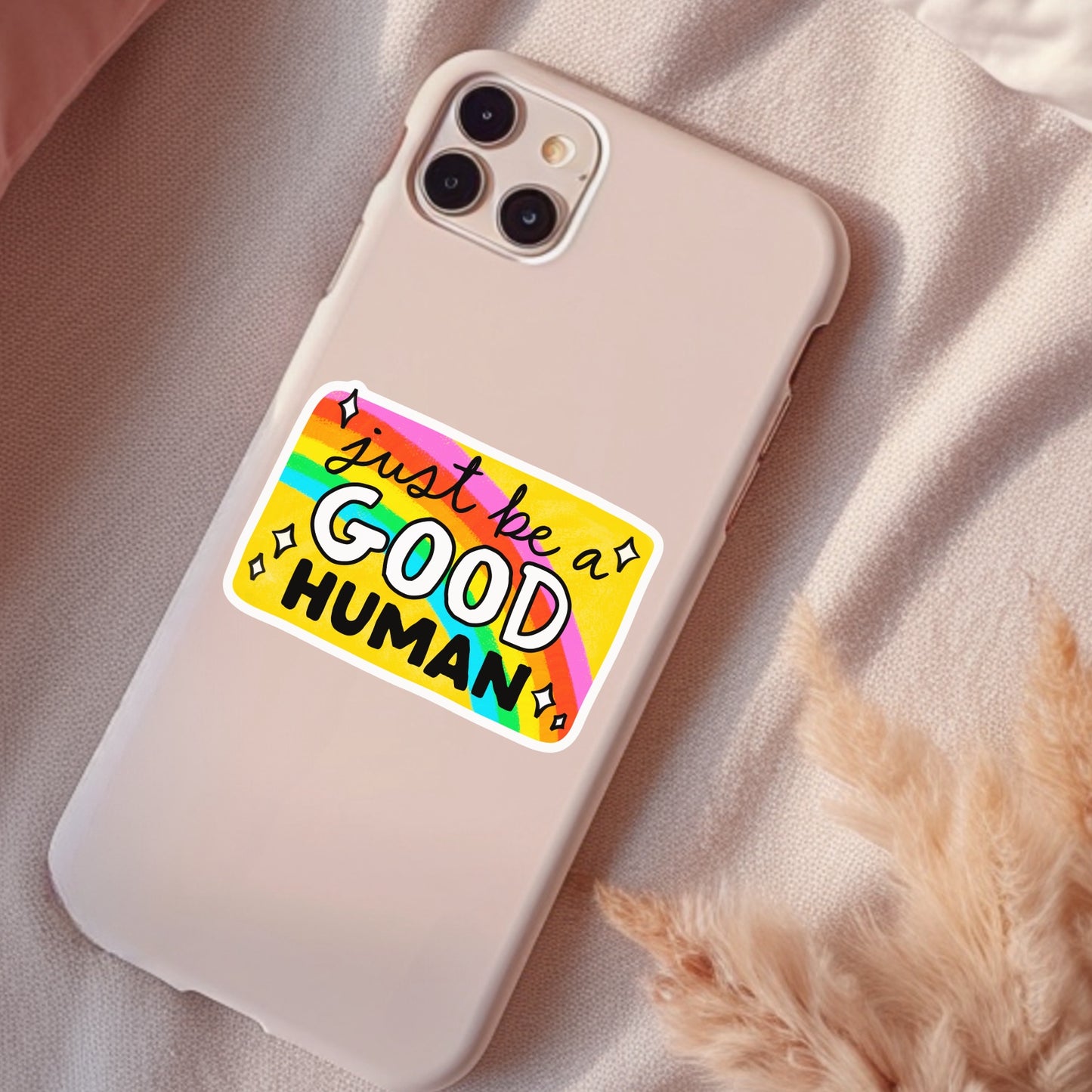 Just Be A Good Human, Waterproof Sticker, Water Bottle Sticker, Kindle Sticker, Laptop Sticker, Social Justice Stickers, Feminist Stickers
