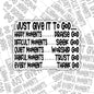 Just Give It To God, Christian Waterproof Sticker, Water Bottle Sticker, Kindle Sticker, Laptop Sticker