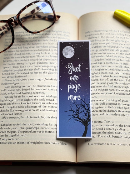 Just One More Page, Handmade Bookmark for Books And Journals