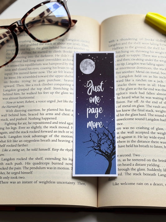 Just One More Page, Handmade Bookmark for Books And Journals