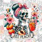 Just Peachy, Mental Health Waterproof Sticker, Funny Water Bottle Sticker, Kindle Sticker, Laptop Sticker