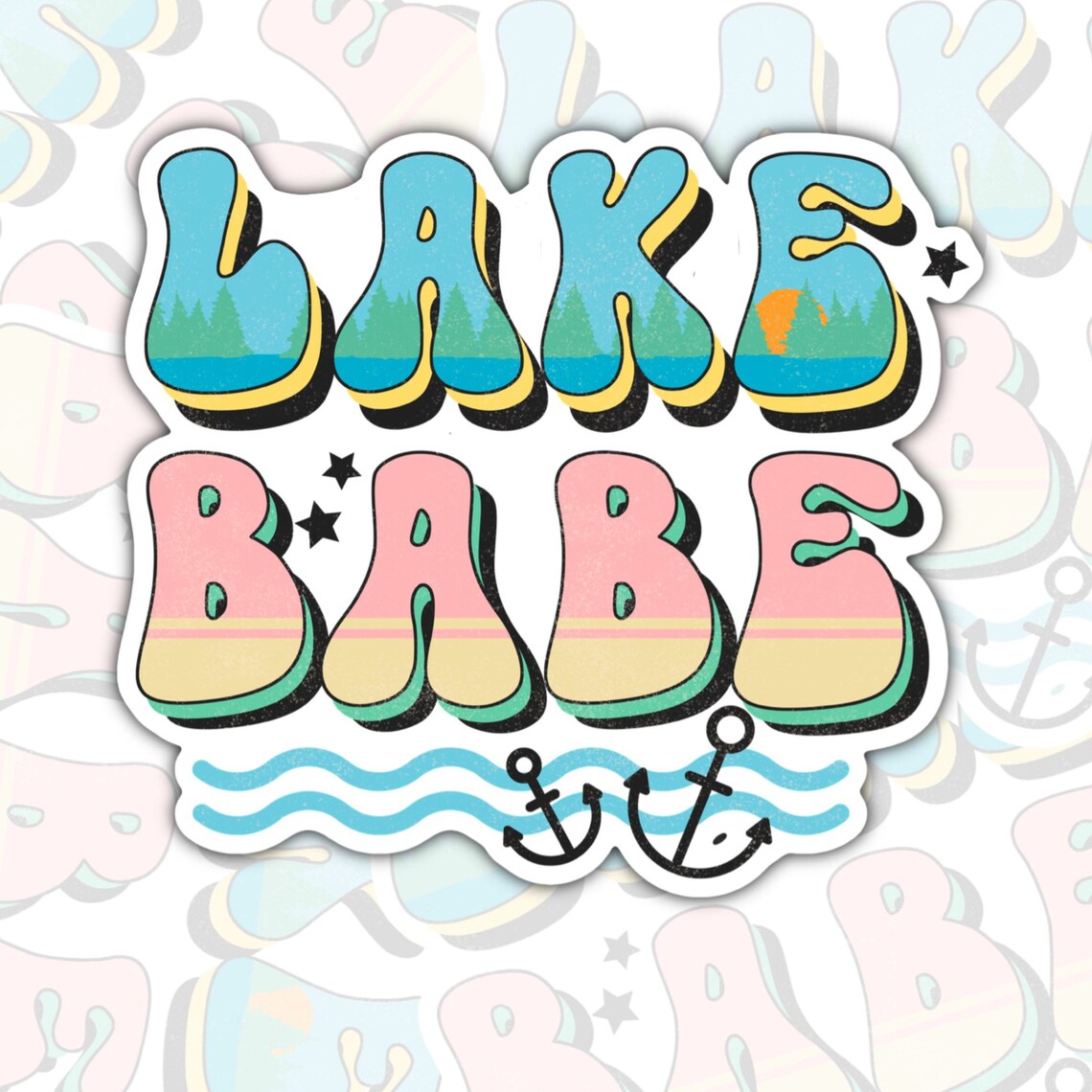 Lake Babe, Waterproof Sticker, Water Bottle Sticker, Kindle Sticker, Laptop Sticker, Lake Life, Life Outdoors, Camping, Traveling Srickers