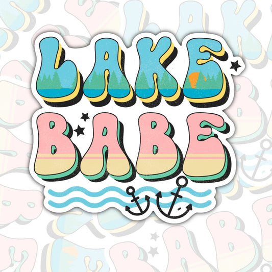 Lake Babe, Waterproof Sticker, Water Bottle Sticker, Kindle Sticker, Laptop Sticker, Lake Life, Life Outdoors, Camping, Traveling Srickers