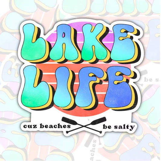 Lake Life, Waterproof Sticker, Water Bottle Sticker, Kindle Sticker, Laptop Sticker, Lake Life, Life Outdoors, Camping, Traveling Stickers