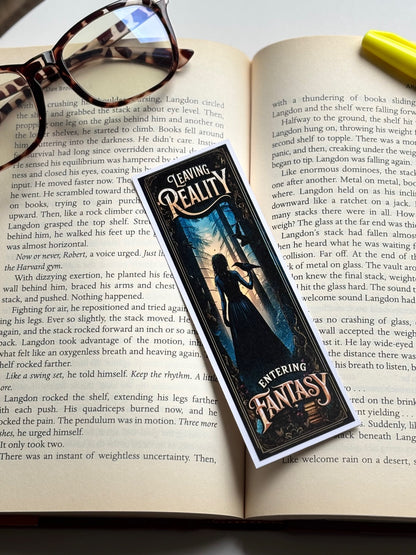 Leaving Reality Entering Fantasy, Handmade Bookmark for Books And Journals