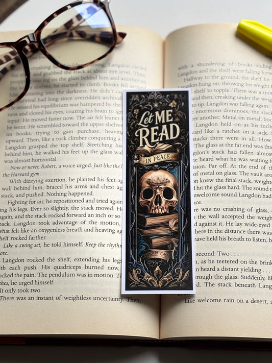 Let Me Read In Peace, Handmade Bookmark for Books And Journals