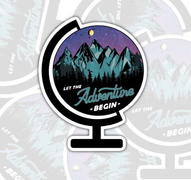 Let The Adventure Begin, Waterproof Sticker, Water Bottle Sticker, Kindle Sticker, Laptop Sticker, Lake Life, Life Outdoors, Camping, Traveling Stickers