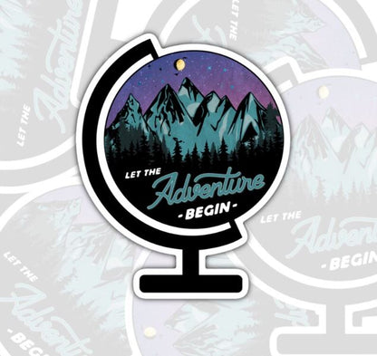 Let The Adventure Begin, Waterproof Sticker, Water Bottle Sticker, Kindle Sticker, Laptop Sticker, Lake Life, Life Outdoors, Camping, Traveling Stickers