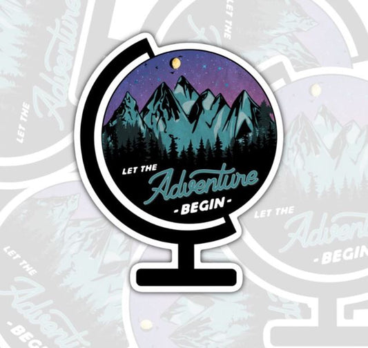 Let The Adventure Begin, Waterproof Sticker, Water Bottle Sticker, Kindle Sticker, Laptop Sticker, Lake Life, Life Outdoors, Camping, Traveling Stickers