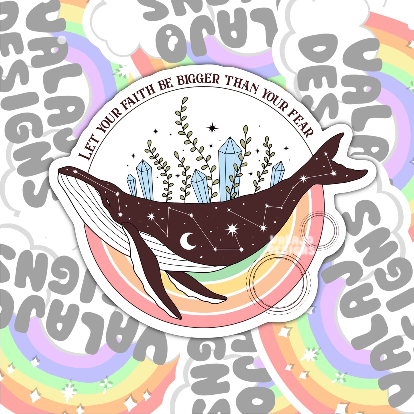 Let Your Faith Be Bigger Than Your Fear, Magic Waterproof Sticker, Water Bottle Sticker, Kindle Sticker, Laptop Sticker