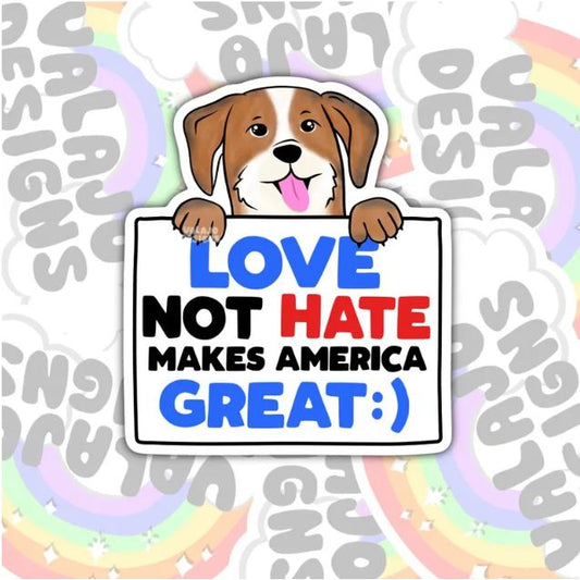 Love Not Hate Makes America Great, Water Bottle Sticker, Kindle Sticker, Laptop Sticker, Social Justice Stickers, Feminist Stickers, Roe V Wade Stickers