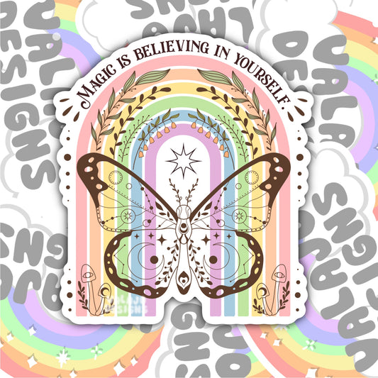 Magic Is Believing In Yourself, Waterproof Sticker, Water Bottle Sticker, Kindle Sticker, Laptop Sticker