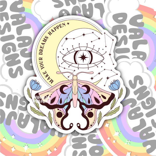 Make Your Dreams Happen, Magic Waterproof Sticker, Water Bottle Sticker, Kindle Sticker, Laptop Sticker