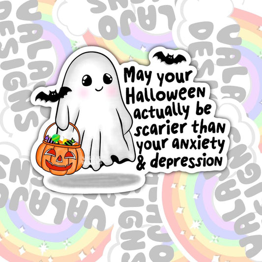 May Your Halloween Actually Be Scarier, Waterproof Sticker, Water Bottle Sticker, Kindle Sticker, Laptop Sticker