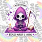 Meditating Because Murder Is Wrong, Funny Waterproof Sticker, Sarcastic Water Bottle Sticker, Kindle Sticker, Laptop Sticker