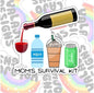 Mom's Survival Kit, Funny Waterproof Sticker, Sarcastic Water Bottle Sticker, Snarky Kindle Sticker, Laptop Sticker, New Mom Sticker, Mom Life, Parent Life Stickers