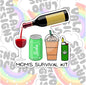 Mom's Survival Kit, Funny Waterproof Sticker, Sarcastic Water Bottle Sticker, Snarky Kindle Sticker, Laptop Sticker, New Mom Sticker, Mom Life, Parent Life Stickers