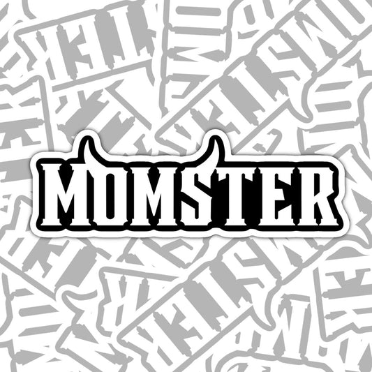 Momster, Funny Mom Waterproof Sticker, Water Bottle Sticker, Kindle Sticker, Laptop Sticker, Mom Life, Emo Mom, Goth Mom