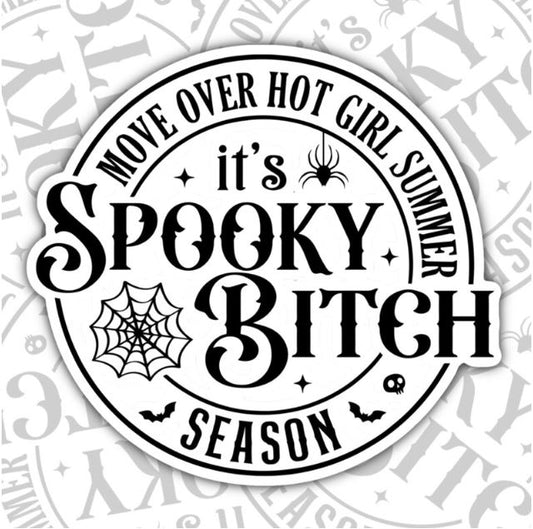 Spooky Bitch Season, Waterproof Sticker, Water Bottle Sticker, Kindle Sticker, Laptop Sticker