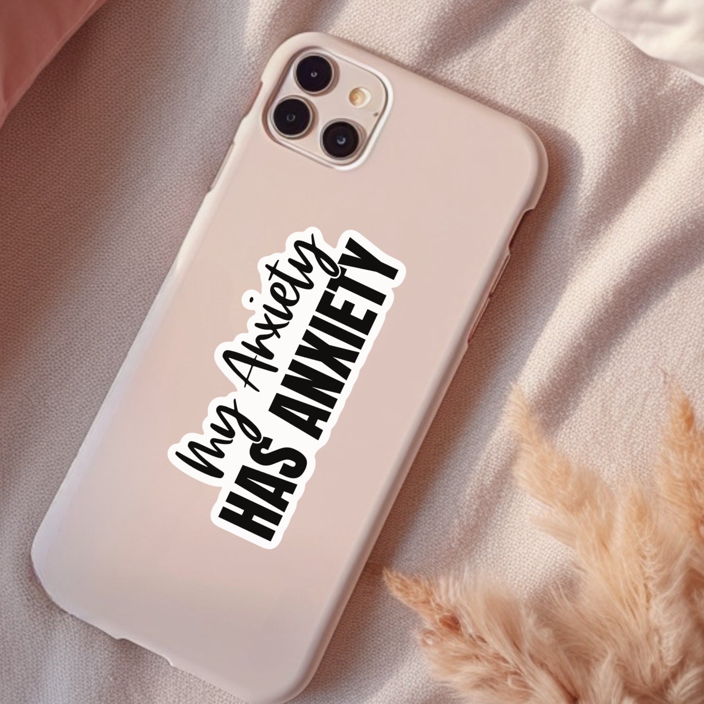 My Anxiety Has Anxiety, Mental Health Waterproof Sticker, Funny Water Bottle Sticker, Kindle Sticker, Laptop Sticker