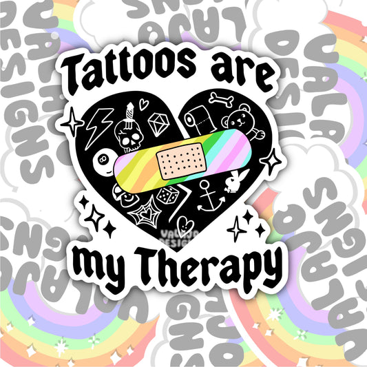 Tattoos Are My Therapy, I'm Worse, Funny Waterproof Sticker, Sarcastic Water Bottle Sticker, Kindle Sticker, Laptop Sticker
