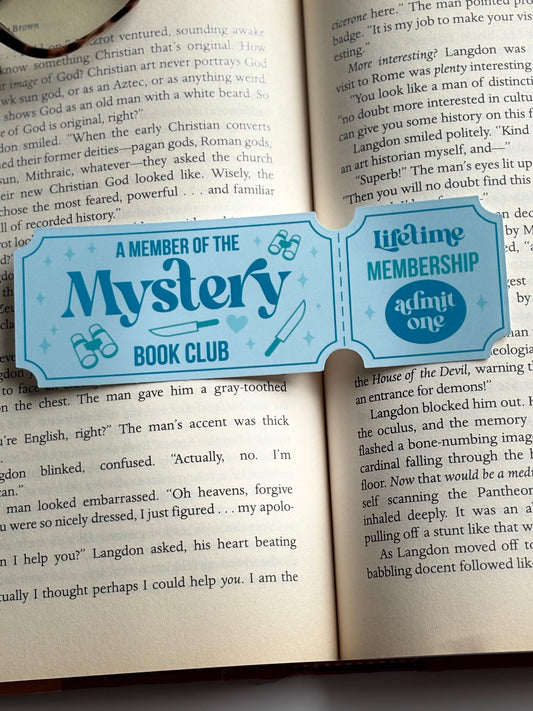 Mystery Book Club, Handmade Bookmark for Books And Journals