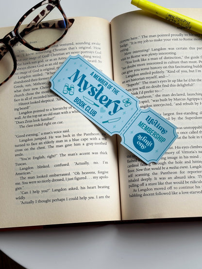 Mystery Book Club, Handmade Bookmark for Books And Journals