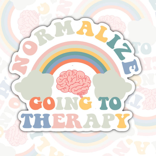 Normalize Going To Therapy,  Mental Health Water Bottle Sticker, Kindle Sticker, Laptop Sticker