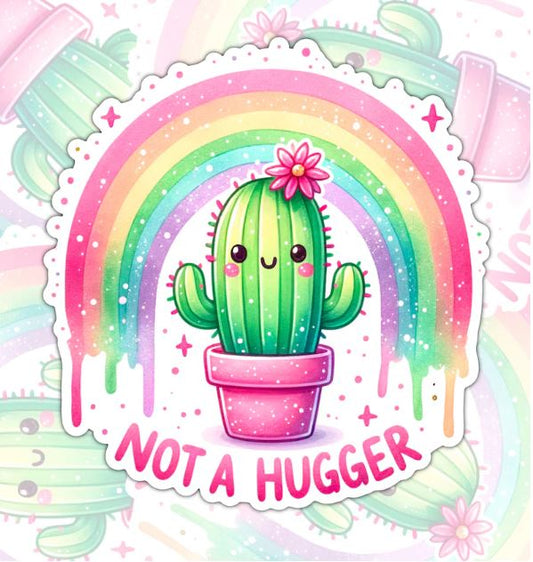 Not A Hugger, Funny Waterproof Sticker, Sarcastic Water Bottle Sticker, Kindle Sticker, Laptop Sticker