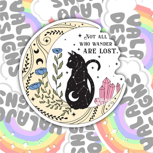 Not All Who Wonder Are Lost, Magic Waterproof Sticker, Water Bottle Sticker, Kindle Sticker, Laptop Sticker