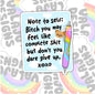 Bitch Don't Give Up, Waterproof Stickers, Mental Health Water Bottle Sticker, Kindle Sticker, Laptop Sticker