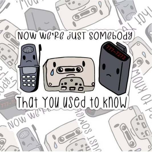 Now We're Just Somebody That You Used To Know, Funny Waterproof Sticker, Sarcastic Water Bottle Sticker, Kindle Sticker, Laptop Sticker
